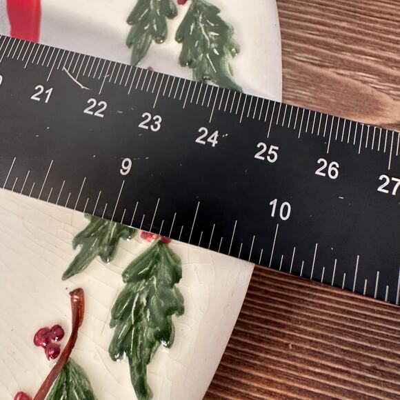 VTG Santa Christmas Plate Rare 1965 Pottery Hand Signed by Artist Cookie Platter - Picture 8 of 8